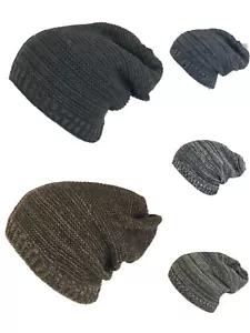 Unisex Strick Slouchy Oversized Winter Dick Fell Beanie Mütze - Bild 1 von 19