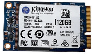 Disque SSD mSATA 120 Go Kingston SMS200S3/120G santé 100 % - Photo 1/1