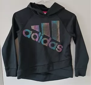 Niñas Adidas Sudadera con Capucha Negro Arco Iris Logotipo Talla Pequeña (7/8) - Imagen 1 de 3