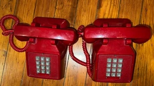 Two Home Intuition Traditional Desk Phone Tone Dial Single Ringer Volume Red - Picture 1 of 21