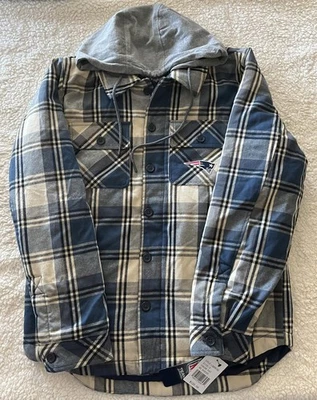 Bundle-NE Patriots: NFL Flannel Insulated Hoodie/Jacket, NFL Scarf,Gloves&Beenie - Image 1 of 4