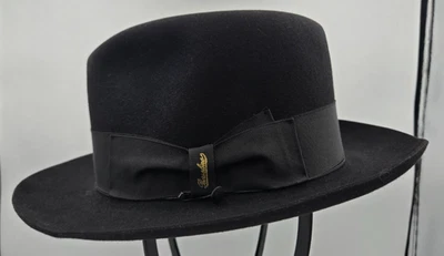 Chapéu Fedora Borsalino 1857 Alessandria Masculino "FILME" Preto Itália 6 5/8 Feltro - Imagem 1 de 4