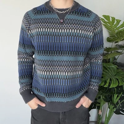 2000s Y2K Knit Sweater Mossimo Eclectic Grunge Blue Size Large Vintage - Image 1 of 4