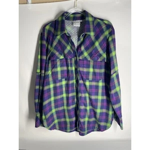 Finley Purple Green Plaid Fishing Shirt Button Down Long Sleeve Size Medium  - Picture 1 of 4