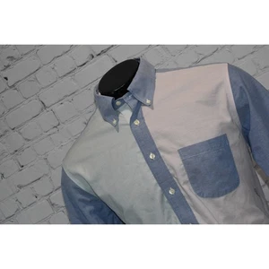 Brooks Brothers Dress Shirt 346 Mens Size Large Slim Non-Iron Blue Pink - Picture 1 of 6