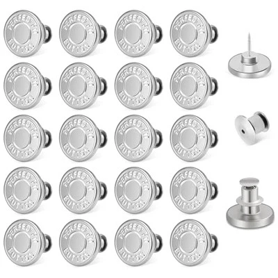  Juego de 20 alfileres de botones para jeans sueltos, alfileres ajustadores de botones ajustables para jean  Foto 1 de 4