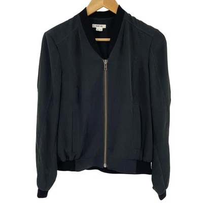 Helmut Lang Womens Size Small Black Bomber Jacket Minimalist Quiet Luxury Chic - Image 1 of 4