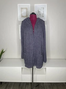 Cárdigan Barefoot Dreams para mujer XL con capucha acogedor chic tejido suéter largo bolsillos - Imagen 1 de 6