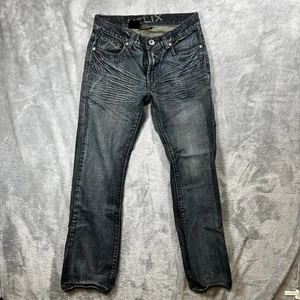 HELIX Slim Boot Blue Denim Jeans Pants Men's Size 30x32 Dark Wash Biker - Picture 1 of 10