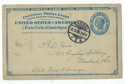 1896 Cassel Germany, UXY2r Reply Properly Used to Cleveland Ohio - Image 1 of 2