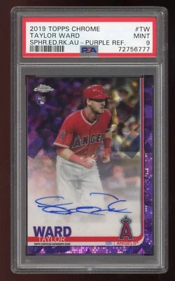 Taylor Ward 2019 Topps Chrome Auto Rookie Sapphire Purple #d 1/10 PSA 9 Angels - Image 1 of 2