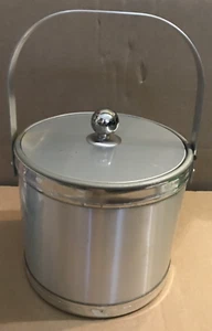 Vintage Georges Briard Silver Metal Ice Bucket In Box W/ Handle Christmas READ - Picture 1 of 3