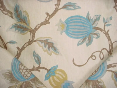 2Y Lee Jofa 2012133 Mandovi Cadet Turquoise Printed Linen Upholstery Fabric - Image 1 of 4