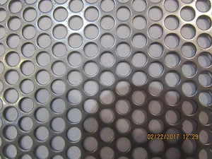 1/4" HOLES 16 GAUGE 304 STAINLESS STEEL PERFORATED SHEET--9" X 12" - Picture 1 of 20