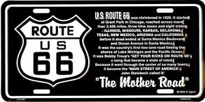 ROUTE 66 THE MOTHER ROAD METAL LICENSE PLATE #387 - Picture 1 of 1