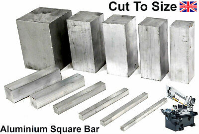 SGS Aluminium Solid SQUARE BAR Bandsaw Cut From UK Metal Distributor Metal Alloy • 257.07£