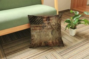 Funda de Almohada Retro Americana Nueva York Estados Unidos Vintage Estilo Antiguo Algodón Decoración del Hogar - Imagen 1 de 9
