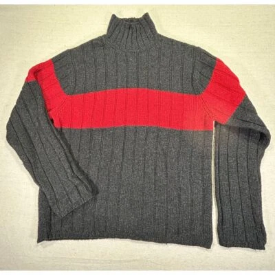 Abercrombie Fitch 男式羊毛混纺 XL 海龟/模拟颈部滑雪小屋户外毛衣 — 第 1/4 张图片