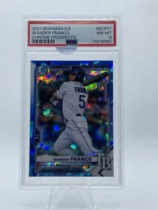 2021 Bowman Chrome Sapphire Wander Franco #BCP57 PSA 8 - Picture 1 of 2