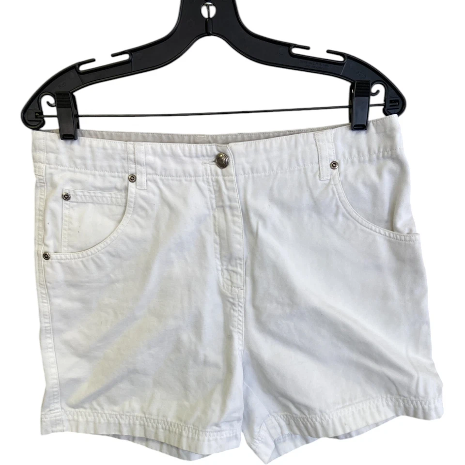 Woolrich est 1830 Bermuda Shorts Womens Size 12 White 5 Pocket Stretch Mid Rise - Image 1 of 4