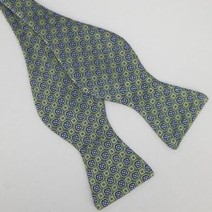 JOHN W. NORDSTROM Green Blue MEDALLIONS Woven Silk Bow Tie Italy NWT - Picture 1 of 2