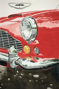 "Aston Martin DB4"" 30""X20"" Automotriz Arte Firmado, #'d Giclee R Lewis" - Imagen 1 de 1