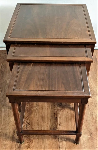 Set of 3 Heritage Edward Wormley 1959 Walnut Nesting Tables Mid Century Modern Cover