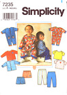 Simplicity 7235  Babies Jacket Romper Knit Tee Shirt Pants And Shorts Nb S M L