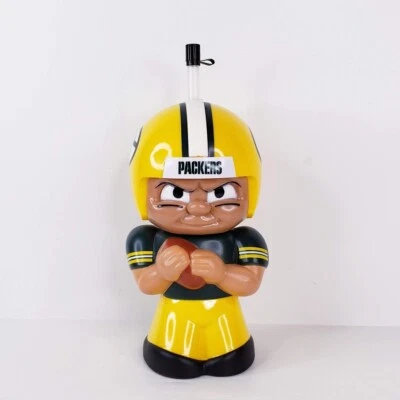 Green Bay Packers Fútbol Personaje Taza 3D Big Sip Botella de Agua 16 Oz Nuevo Foto 1 de 4