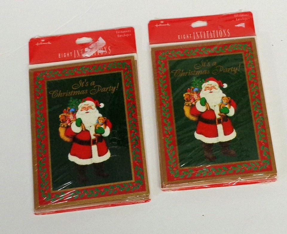 Spode Christmas Tree Hallmark Holiday Party Invitations 2 Packs/16 Total