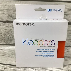 Memorex Color CD/DVD Plastic Sleeves Keepers 50 Pack - Picture 1 of 5