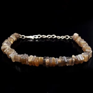 Handmade Peach Moonstone Heishi 76.00 Cts Beaded Exclusive Bracelet AK 58 E589 - Picture 1 of 3