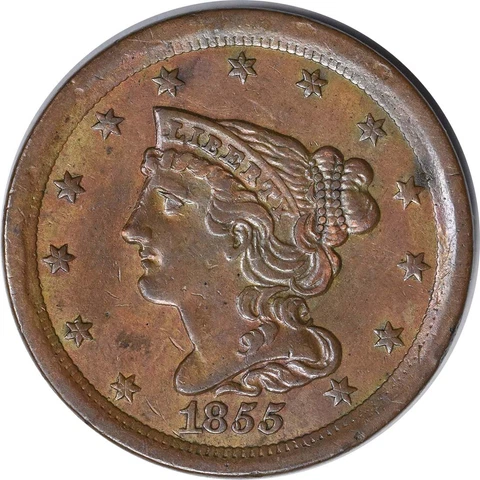 1855 Half Cent AU Slider Uncertified  #1130 Cover