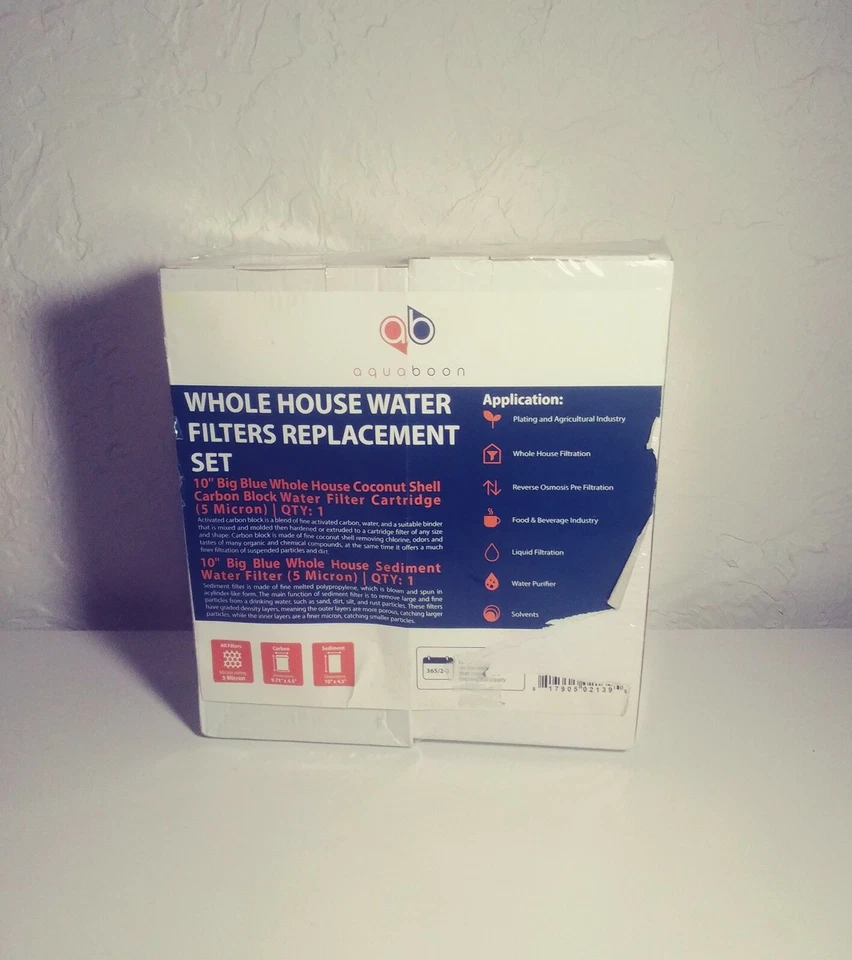 AQUABOON Carbon Block & Sediment Whole House Replacement (2)Filter Cartridge  - Image 1 of 1