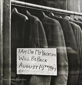 1944/84 Vintage IRVING PENN Store Front Vacation Sign Photo Engraving On 12x16 - Picture 1 of 1