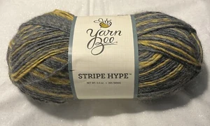 Hilo Abeja Rayas Hype Acrílico Lana Mostaza/Gris Descatalogado NUEVO - Imagen 1 de 3