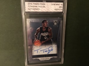2012 PANINI PRIZM TY SHAWN TAYLOR #83. AUTOGRAPH   FGS GEM MINT 10