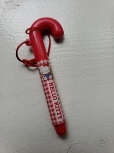 VINTAGE 1976 1988 SANRIO HELLO KITTY MINI CANDY CANE PEN MARKER RED JAPAN - Picture 1 of 7