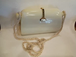 Rare MCM Vintage 1950s 1960s White Acrylic Lucite HardShell Box Clutch Crossbod - Bild 1 von 9