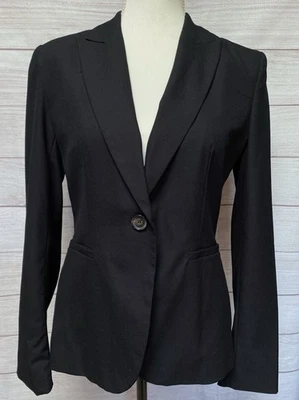 Blazer Zara Clásico Negro Talla 4 Un Botón Forrado Nuevo Carrera Oficina Foto 1 de 4
