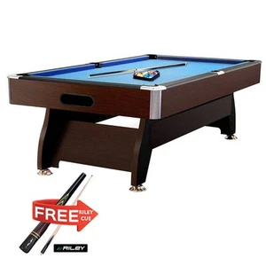 CUETIQ 8FT MDF Pool Snooker Billiard Table with Accessories Pack, Walnut&Green - Picture 1 of 26