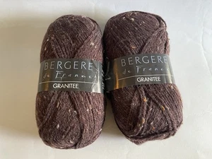 2 Knäuel Bergere de France Granitee Garn 366 braun lila meliert Wolle - Bild 1 von 3