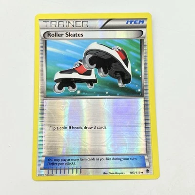 Pokémon TCG Trainer Roller Skates 103/119 XY-Phantom Forces Reverse Holo 2014 MP - Image 1 of 4