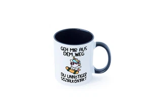 Aus dem Weg, Sozialkontakt | Einhorn | Skateboard Tasse - Geschenk - Bild 1 von 65