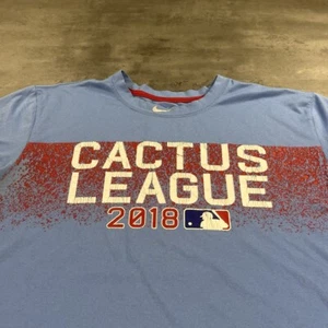 Nike Cactus League MLB Shirt Erwachsene Medium Baby blau rot DriFit Frühling Training - Bild 1 von 10
