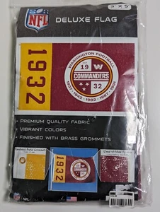 WASHINGTON COMMANDERS EST 1932 3'X5' DELUXE FLAG NEW WINCRAFT NFL - Picture 1 of 3