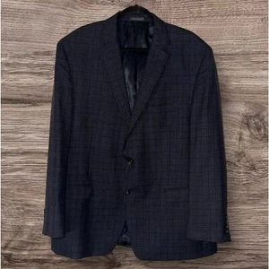 Blazer Lauren Ralph Lauren Lord & Taylor 100% lana blu a quadri taglia 48R **DIFETTO** - Foto 1 di 10