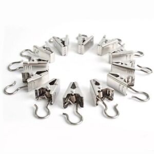 Curtain Pole Rod Drapery Voile Bull Dog Hanging Clips Pincer Clamps Stainless