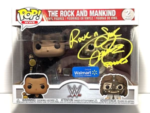 Mick Foley Signed WWE WWF The Rock & Mankind Funko #2 Signed 'Rock & Sock' NEW - Picture 1 of 14