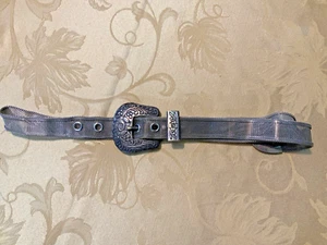 Womens Silver Tone Mesh Belt Metal Buckle Metallic Chain 1” wide Small 32 floral - Picture 1 of 10